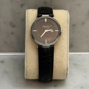 Kenneth Cole Womens Black Leather Strap Watch (KC2593)